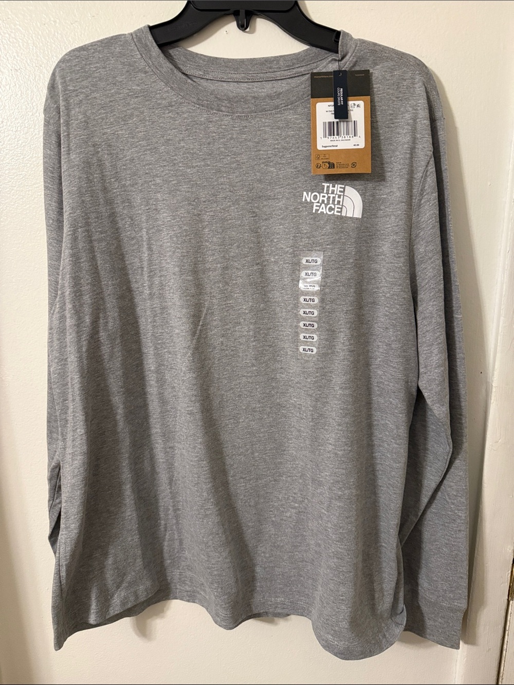 The North Face Long-Sleeve Crew Tee in Heather Gray
